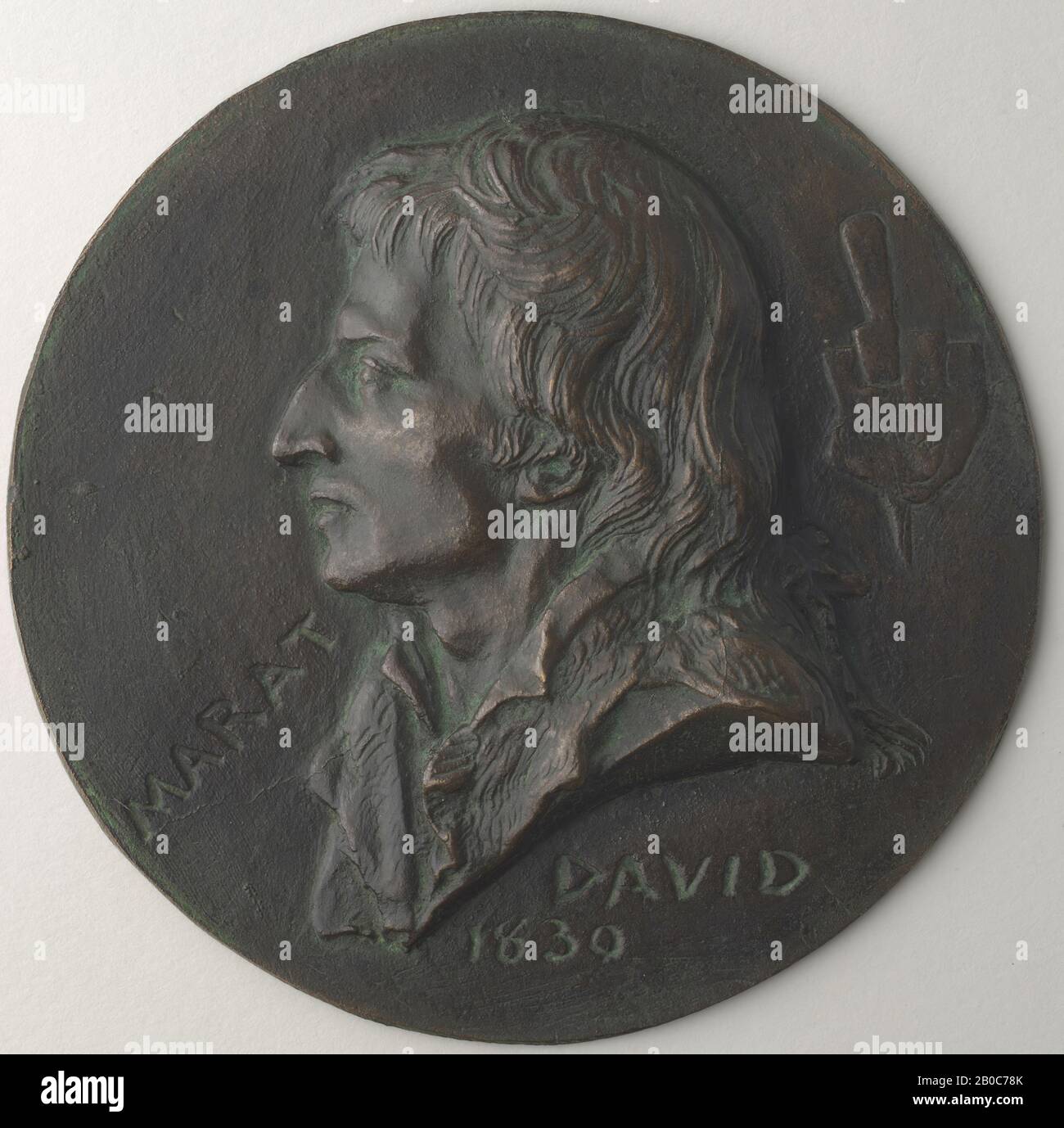 Pierre Jean David d'Angers, Jean Paul Marat, 1830, bronze, 4 13/16 po. (12,3 cm) Banque D'Images