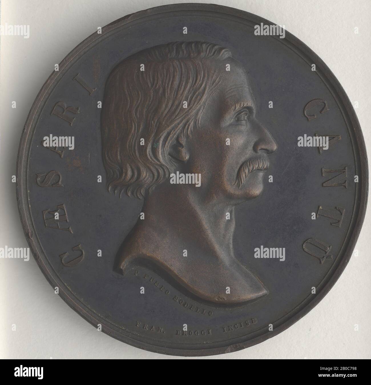 Francesco Broggi, Cesare Cantu, 1883, bronze, 2 1/16 po. (5,3 cm) Banque D'Images