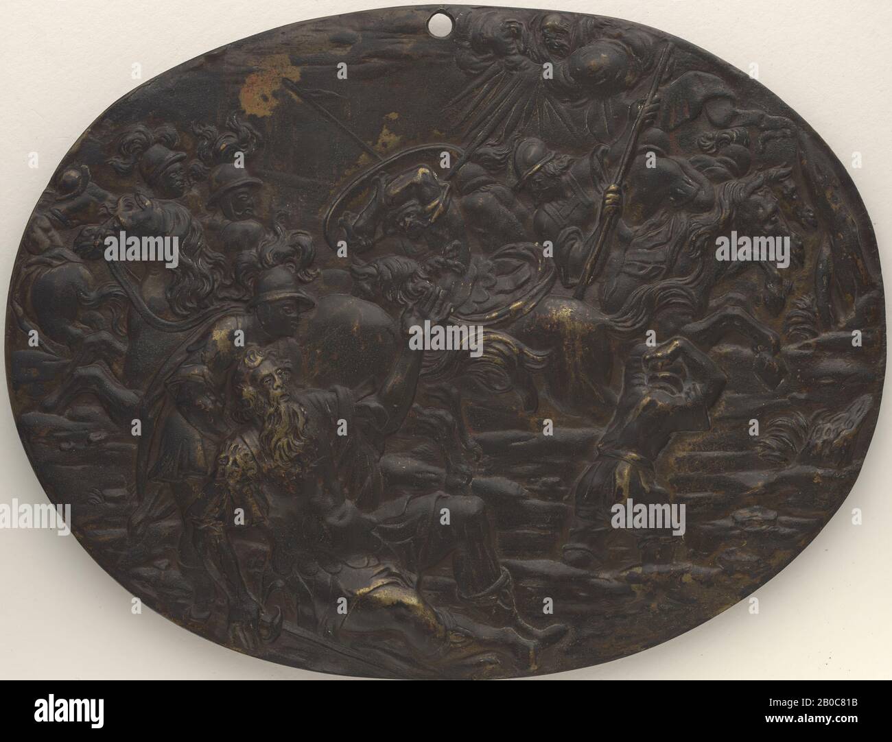 Artiste inconnu, la conversion de Saint Paul, s.d., bronze, traces de doré, 6 po. X 7 13/16 po. (15,2 cm x 19,9 cm) Banque D'Images