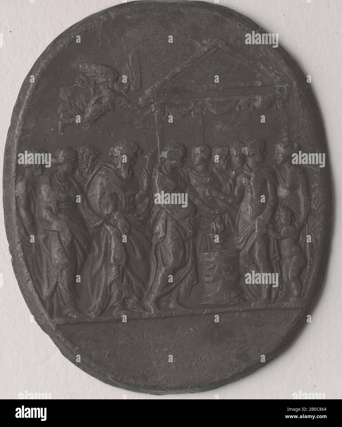 Valerio Belli, Scène De Mariage Classique Plaquette, 1500-1546, Plomb, 2 1/4 In. (5,7 cm) Banque D'Images