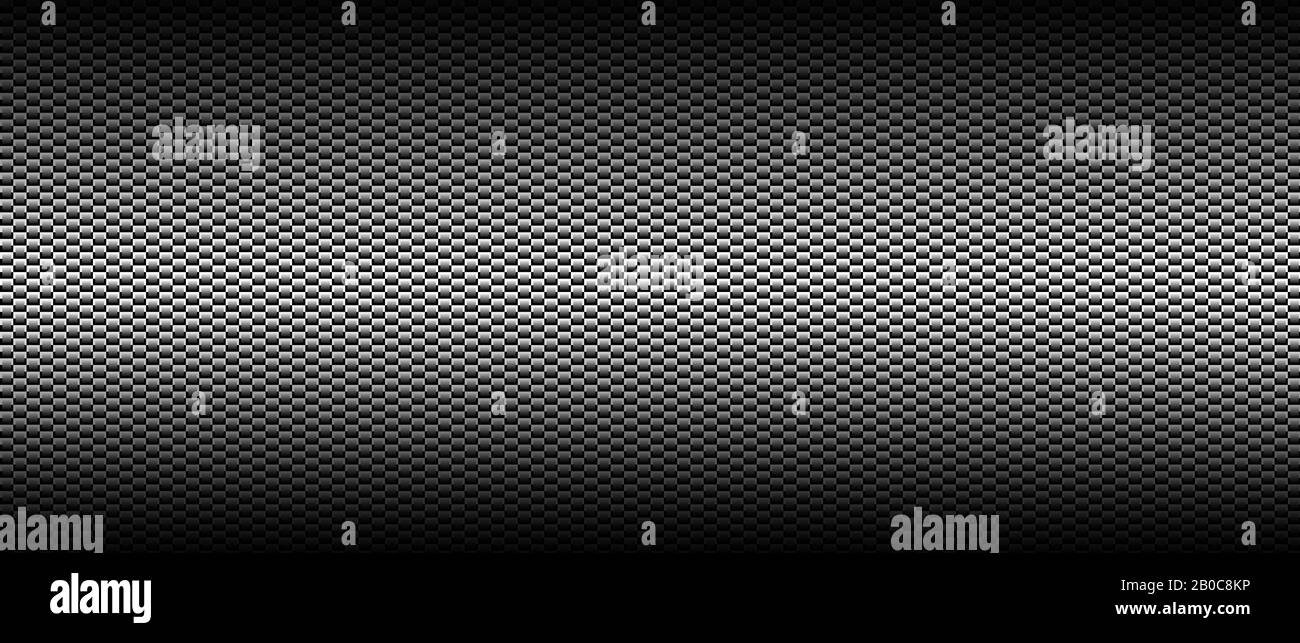 fond et texture en fibre de carbone blanche et noire. illustration tridimensionnelle. écran large extrême pour modèle de site web. Banque D'Images