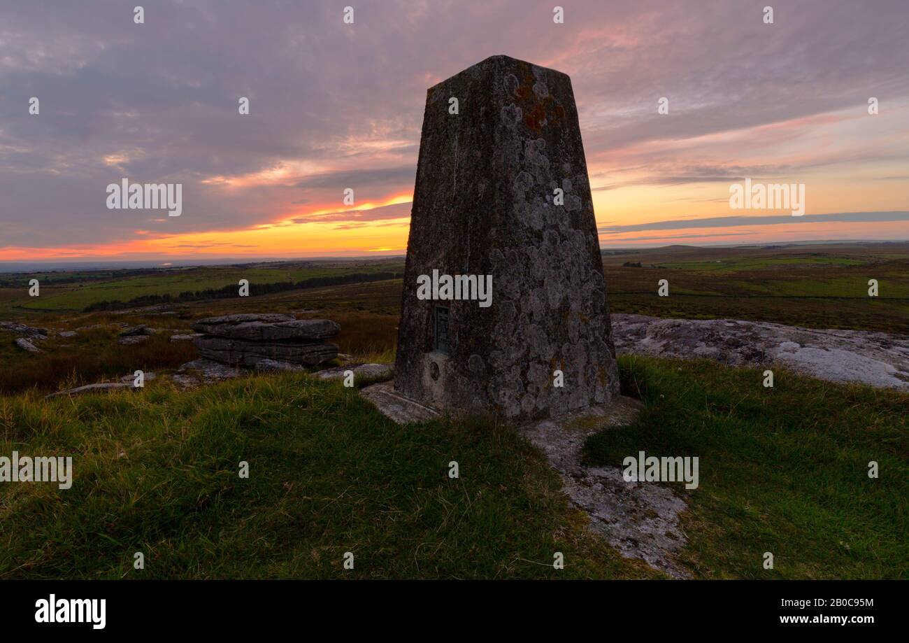 Sunrise Hawks Tor Bodmin Moor Banque D'Images