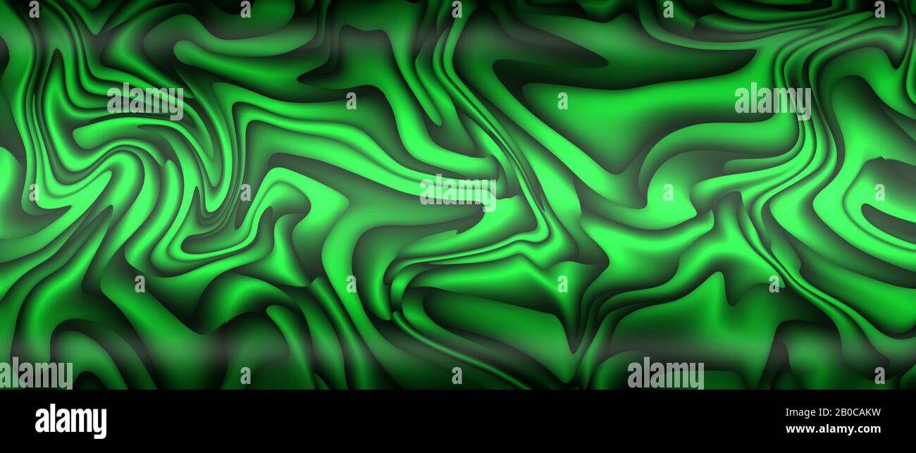 métal liquide vert avec lumière et ombre. fond et texture du métal. illustration tridimensionnelle. Banque D'Images
