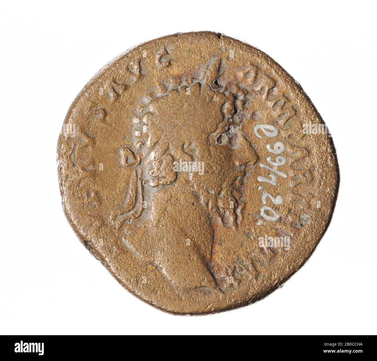 VZ: Head n.r., L VERUS AUG ARM PART MAX, Kz: Parthia n.l. assis pour trophée entre S-C, TR POT V IMP III CO [S I Banque D'Images