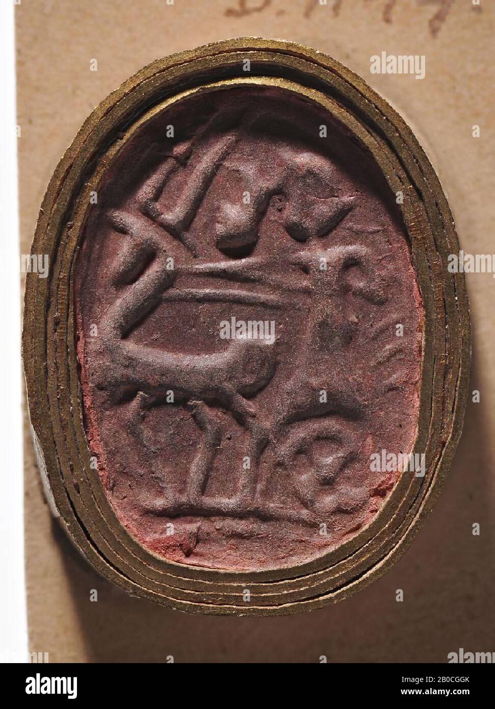 Scarab, roi, debout, cheval, char, phoque, scarab, foi, 2,2 cm, Egypte Banque D'Images