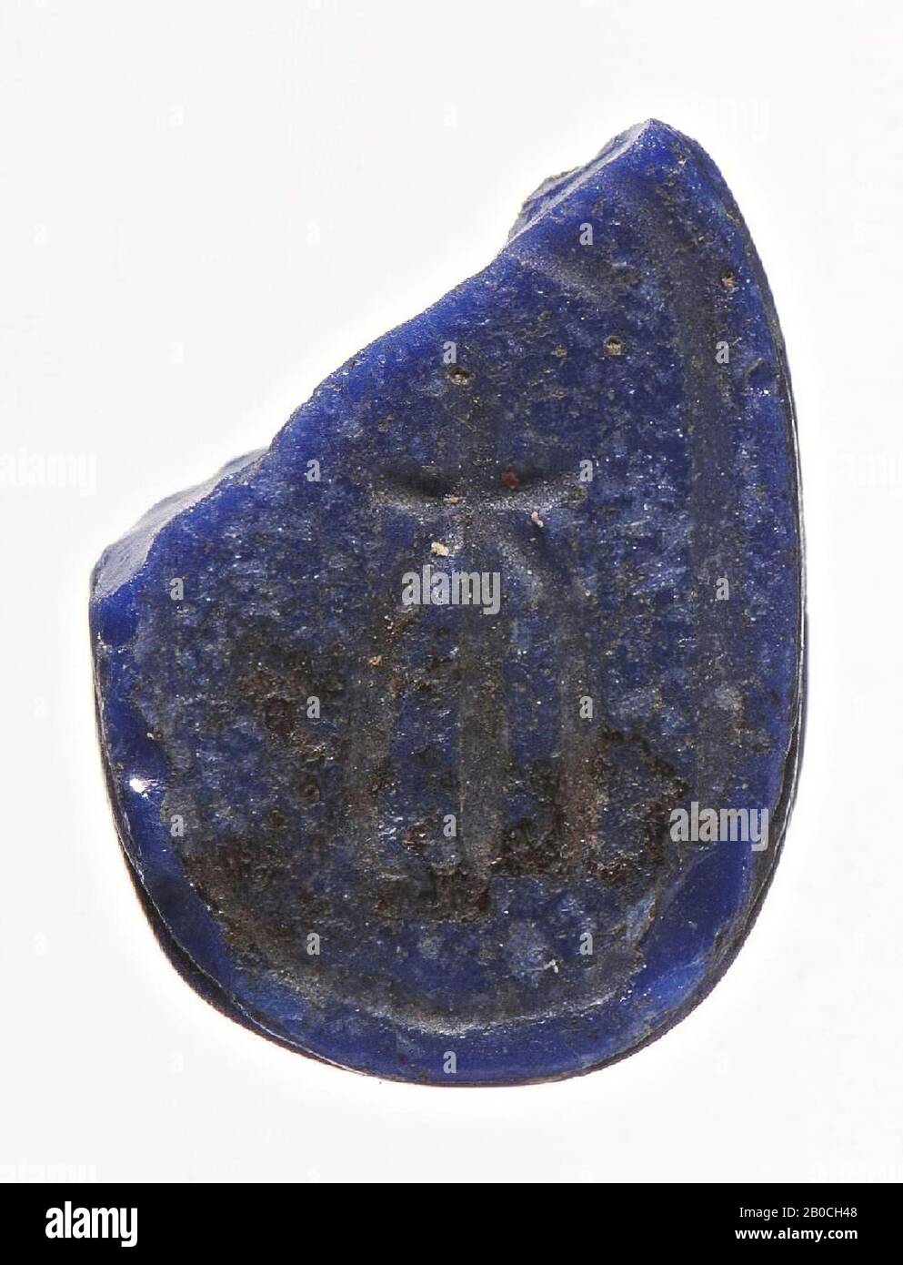 Scarab, Dung Mark, Ahmose, phoque, scarab, pierre (bleu), 1,3 cm, Nouveau Royaume, 18ème dynastie, Ahmose, Egypte Banque D'Images