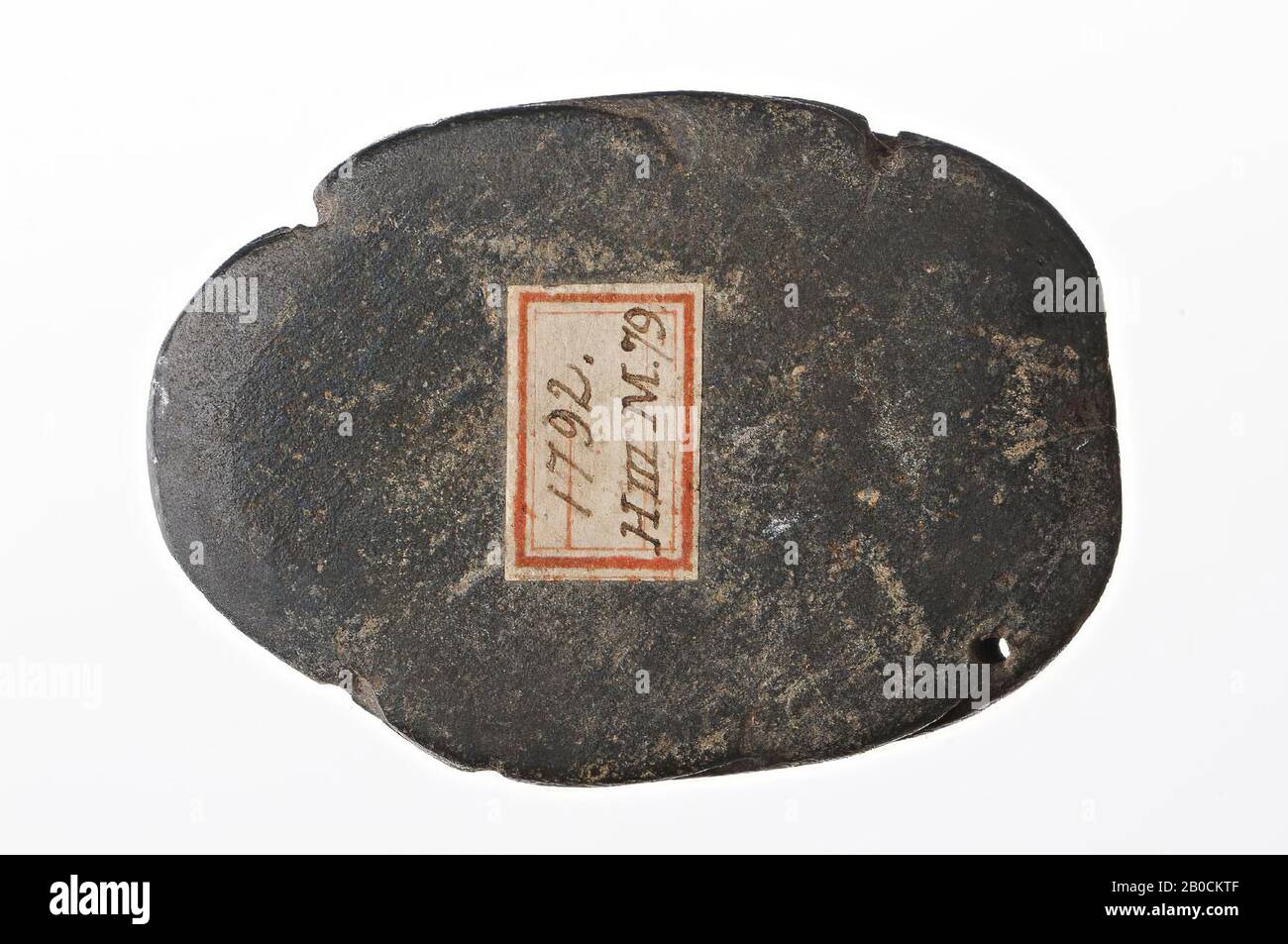 Scarab, plat, phoque, scarabée, pierre, jasper (noir), 4,9 cm, Egypte Banque D'Images