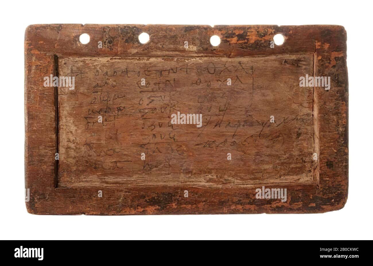Egypte, planche à écrire, bio, bois, b., 17,7 cm, h., 10,4 cm, d., 0,5 cm, Période arabe, 7ème siècle après J.C., 600-700 après J.C., Egypte Banque D'Images