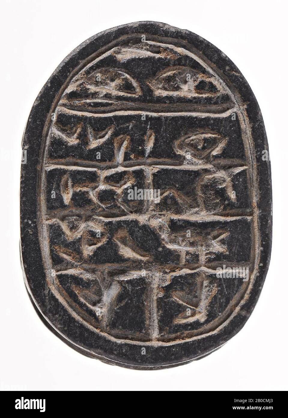 Scarab, inscription, faux, scarabée, pierre (grise), 2,7 cm, moderne, Egypte Banque D'Images