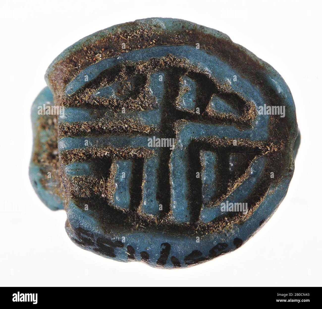 Scarab, modèle de ligne, phoque, scarabée, foi, 1,2 x 1,3 cm, Nouveau Royaume, 18ème dynastie, Amenhotep III, Egypte Banque D'Images