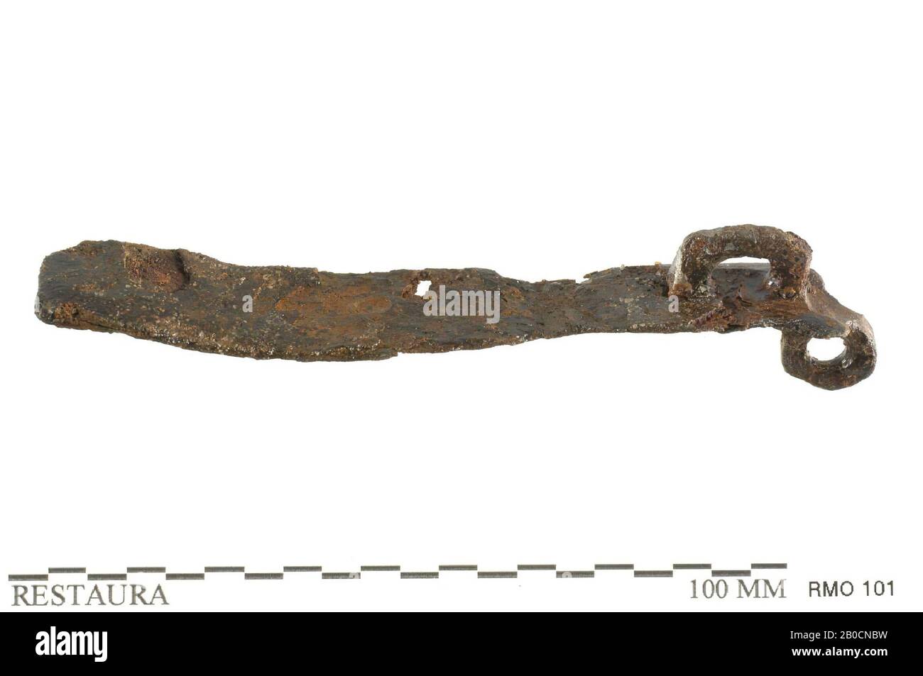 Pays-Bas Moyen âge, fragment, métal, fer, 10,5 x 1,8 cm, vmec, Pays-Bas, Utrecht, Wijk bij Duurstede, Wijk bij Duurstede, Dorestad Banque D'Images