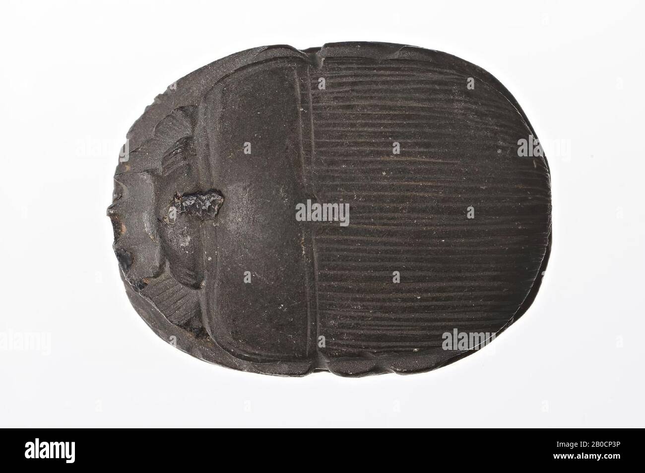 Carabine abdominale, plate, scellée, scarab, pierre, basalte, 4,9 cm, Egypte Banque D'Images