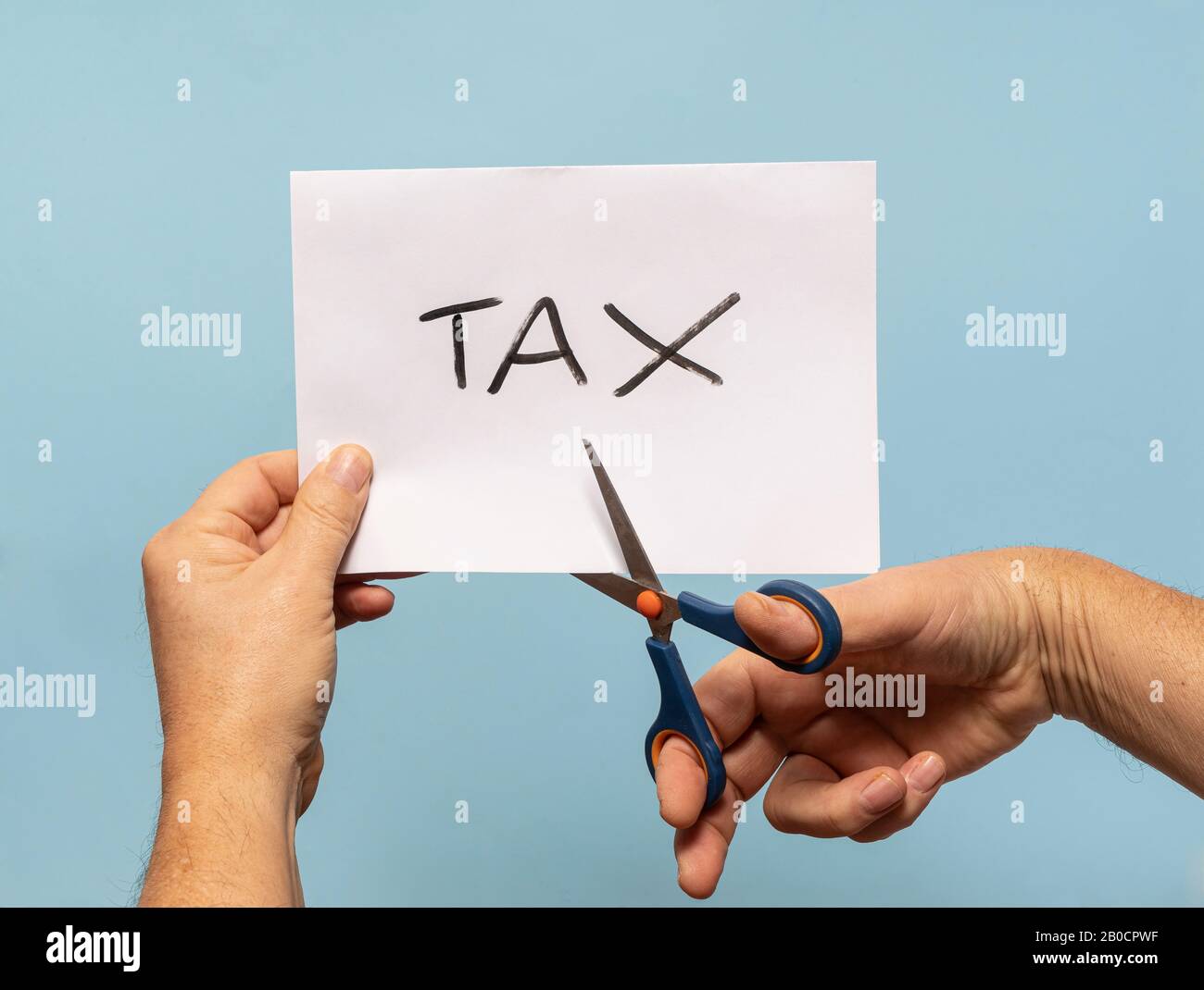 la représentation de la réduction de la taxe Banque D'Images