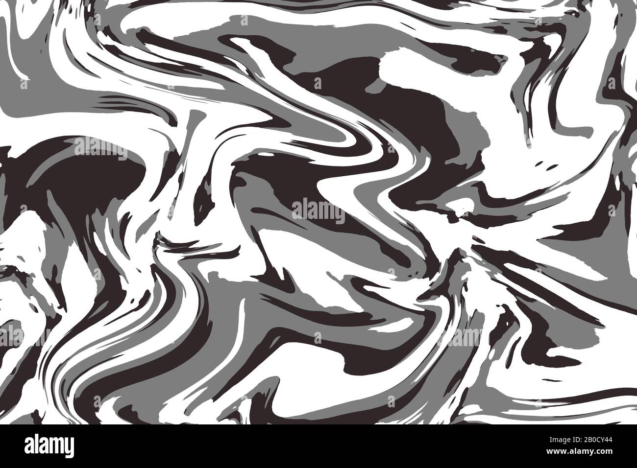 couleur liquide blanc et noir. arrière-plan et texture abstraits. illustration. Banque D'Images