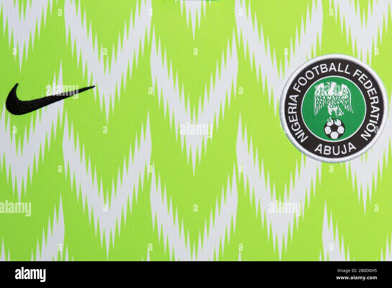 Gros plan sur l'équipe nationale du Nigeria, le kit de football Nike. Coupe  Du Monde De La Fifa, Russie 2018 Photo Stock - Alamy