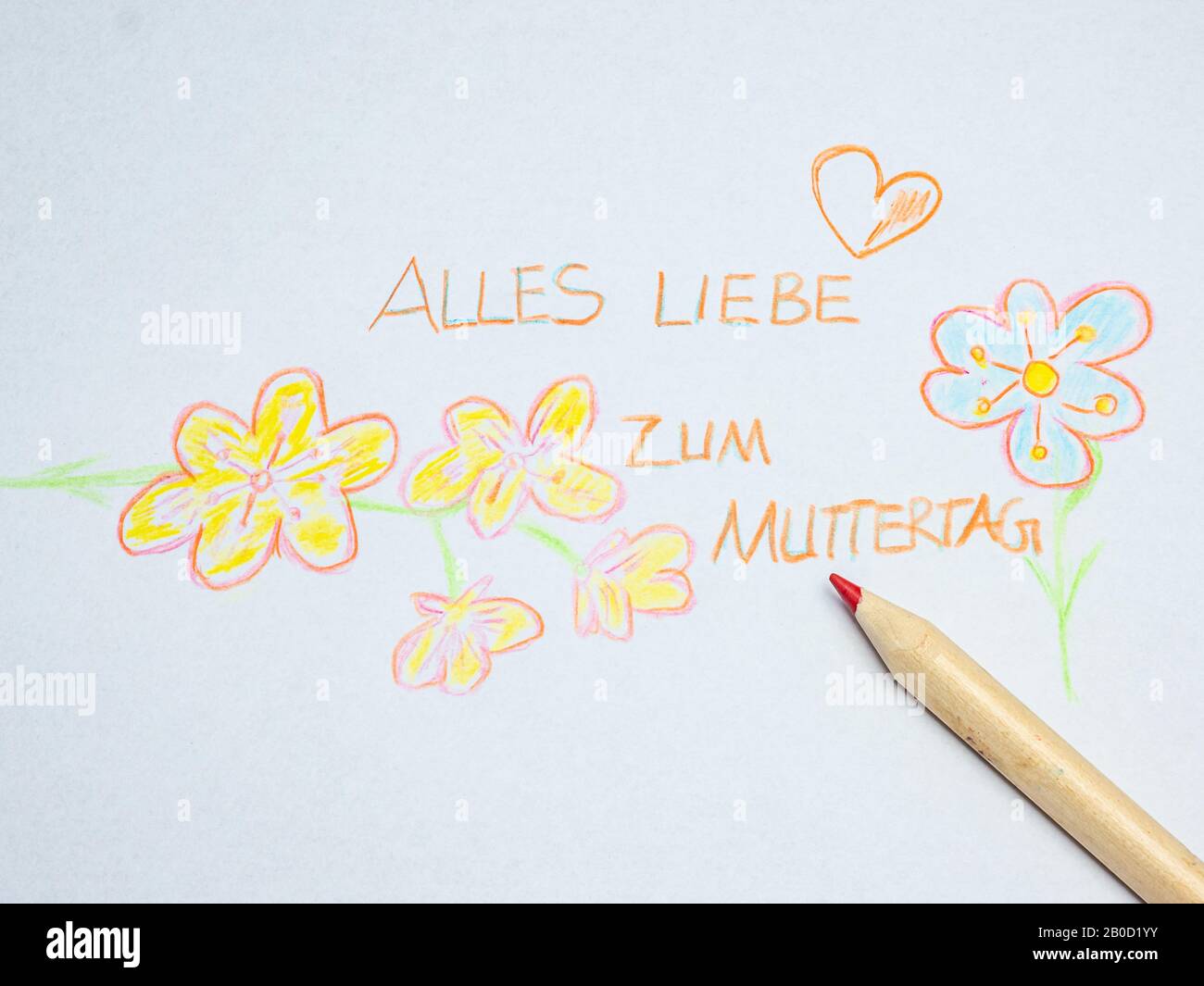 Bonne fête des mères a peint l'école primaire en allemand Banque D'Images