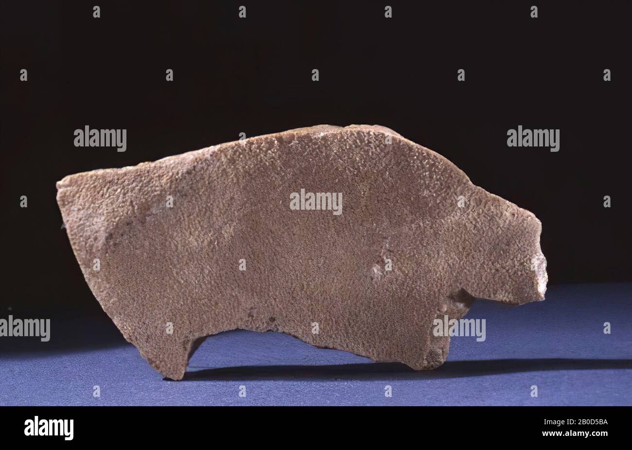 Pierre figurine, quartzite, L: 14,4 cm, L: 7,0 cm, D: 2,3 cm, G: 46 gr, paléolithique ?, France, Vellèches Banque D'Images