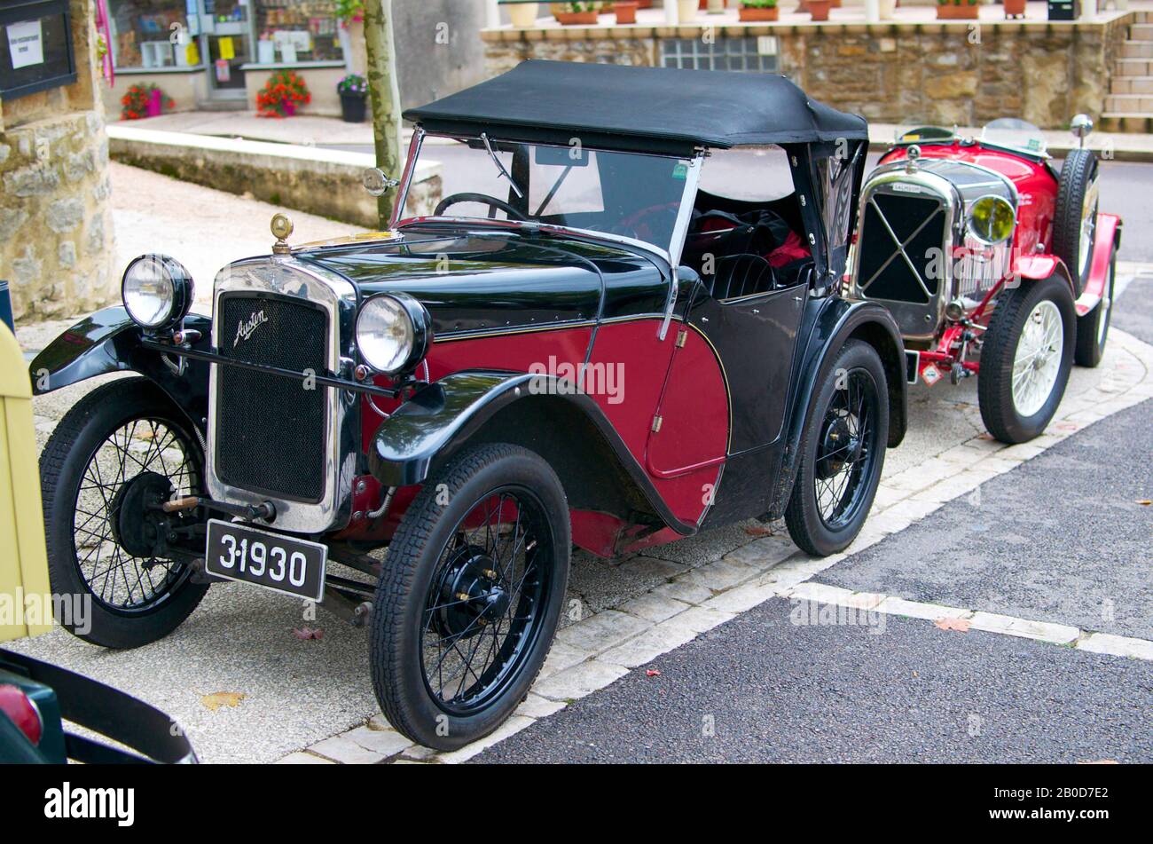 Oldtimer Austin lors de l'événement « Balade Périgord & Lot » les 3 et 4 octobre 2015 dans le sud de la France. Banque D'Images