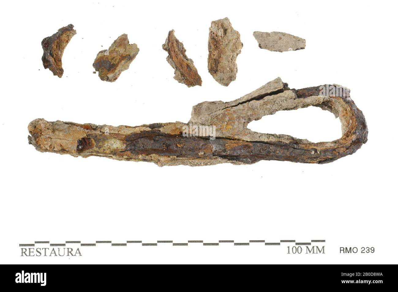 Poignée, poignée, fer, 10,8 x 2,5 cm, x, Pays-Bas, Utrecht, Wijk bij Duurstede, Wijk bij Duurstede, Dorestad Banque D'Images
