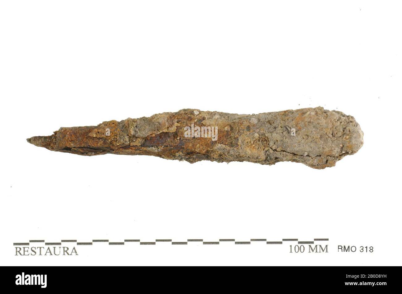 Point, solide, point, solide, fer, 10,5 x 1,9 cm, x, Pays-Bas, Utrecht, Wijk bij Duurstede, Wijk bij Duurstede, Dorestad Banque D'Images