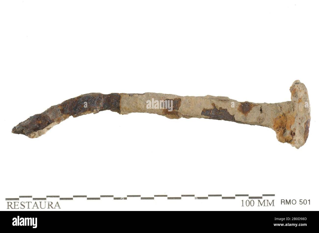 Clou, clou, fer, 10,7 x 2,5 cm, x, Pays-Bas, Utrecht, Wijk bij Duurstede, Wijk bij Duurstede, Dorestad Banque D'Images