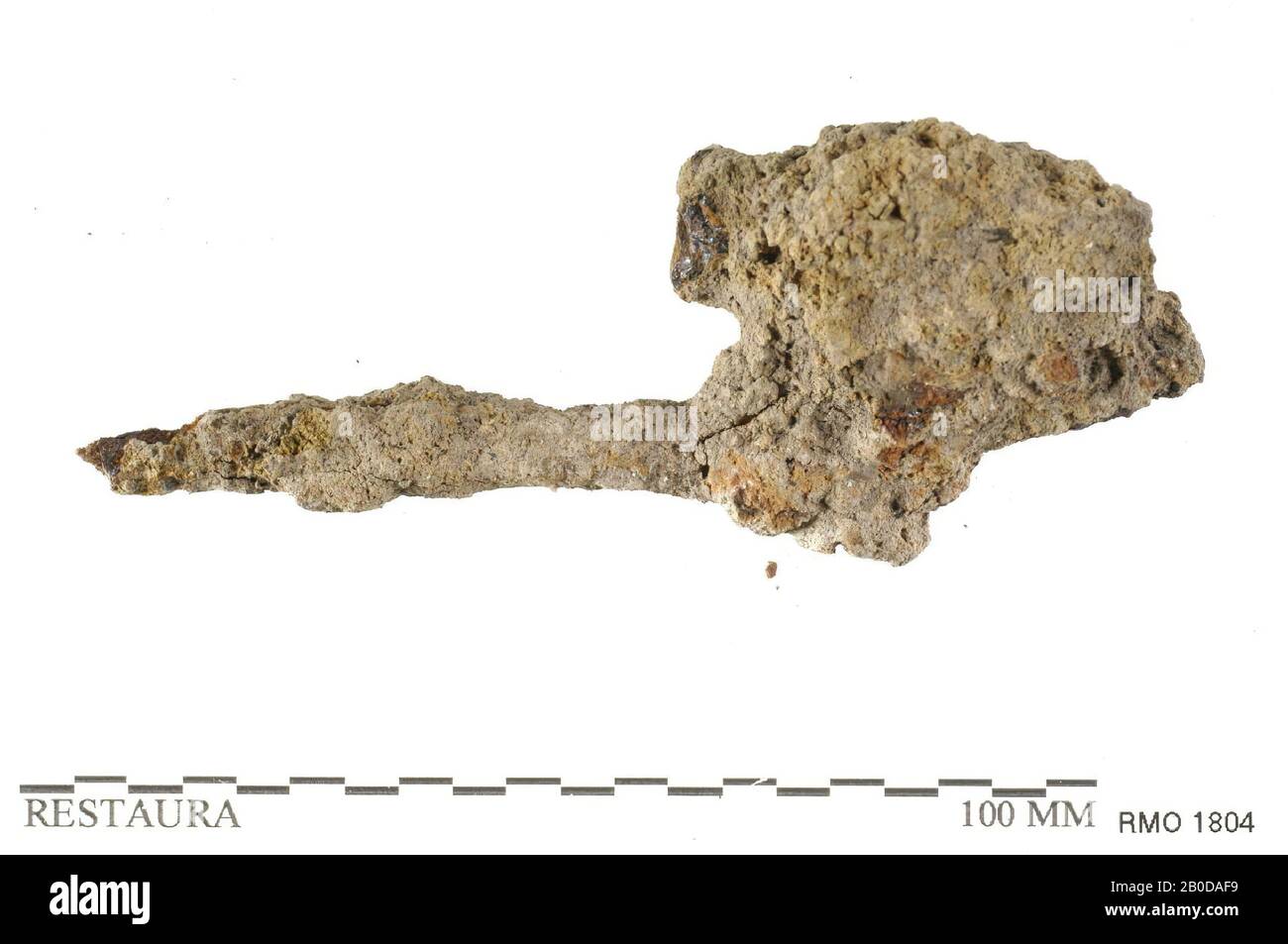 Partie d'objet de type fourche, partie d'objet de type fourche, fer, 10,5 x 4,1 cm, x, Pays-Bas, Utrecht, Wijk bij Duurstede, Wijk bij Duurstede, Dorestad Banque D'Images