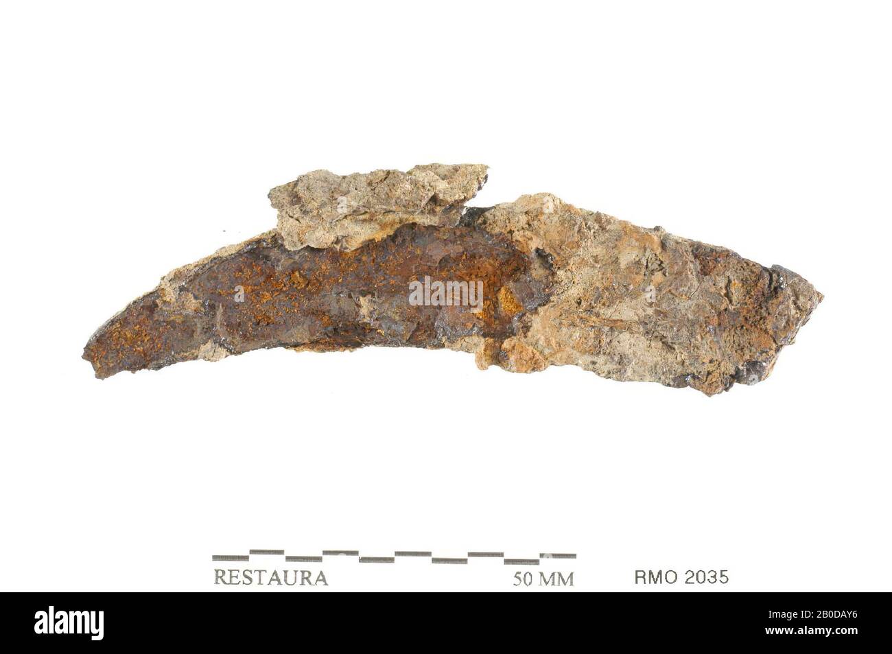 Partie de la lame de coupe ?, partie de la lame de coupe ?, fer, 10.0 x 2.5 cm, x, Pays-Bas, Utrecht, Wijk bij Duurstede, Wijk bij Duurstede, Dorestad Banque D'Images