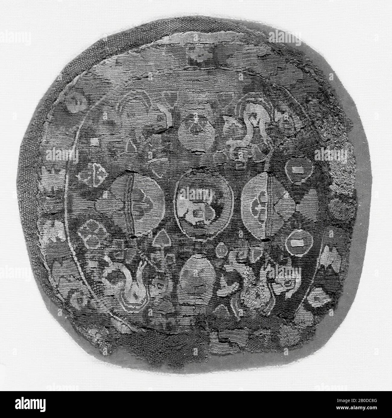 Orbis, tête, humain, vase, tissu, orbis, lin, laine, Époque copte, 8ème-IXe siècle, Egypte Banque D'Images