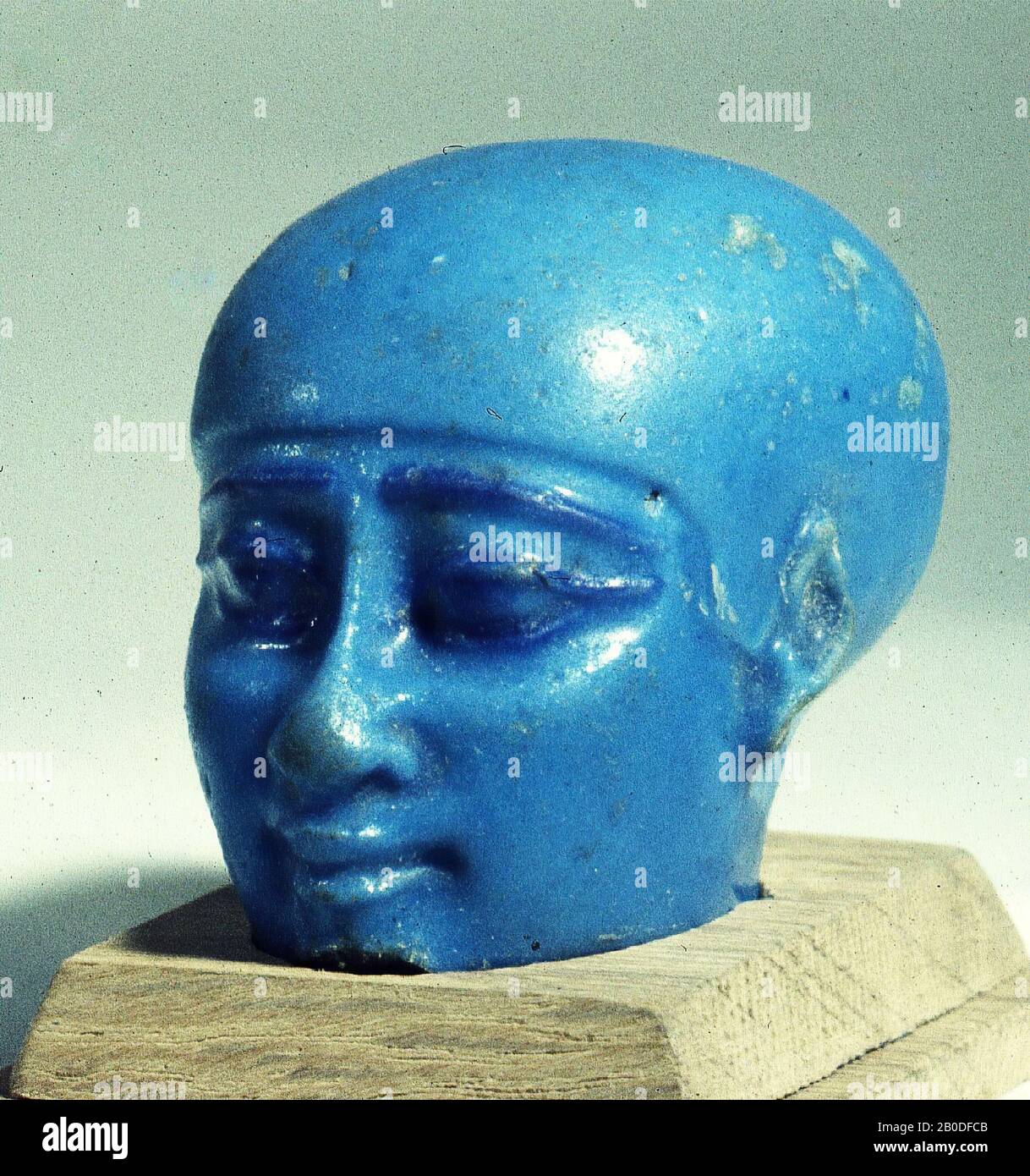 Ptah, tête, image votive, foi, h. 5, b. 3, d. 4,5 Cm, Période Tardive, Egypte Banque D'Images