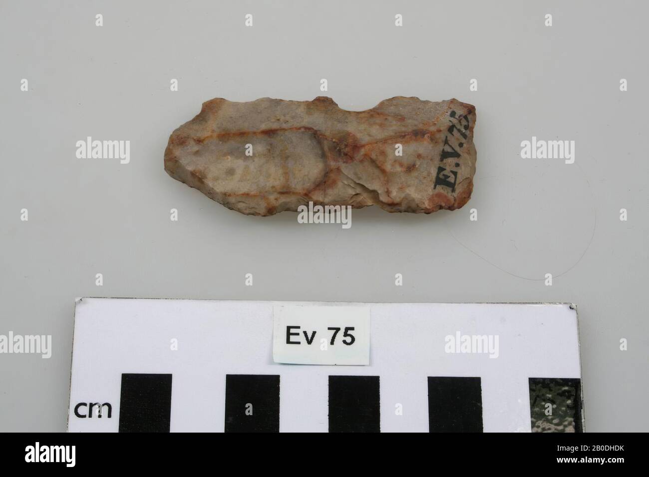 Racleur Flint avec 1 extrémité pointue, racleur, pierre, silex, 0,8 x 2,8 x 6,7 cm, préhistorique, Belgique, inconnu, inconnu, Spiennes Banque D'Images