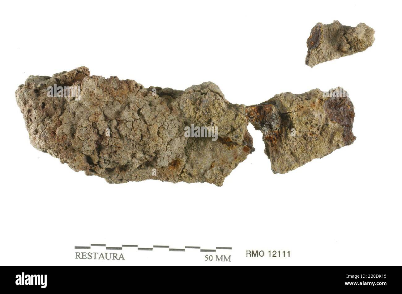 Partie de la feuille de ciseaux ou de scythe, partie de la lame de ciseaux ou de scythe, fer, 10,5 x 3,0 cm, x, Pays-Bas, Utrecht, Wijk bij Duurstede, Wijk bij Duurstede, Dorestad Banque D'Images