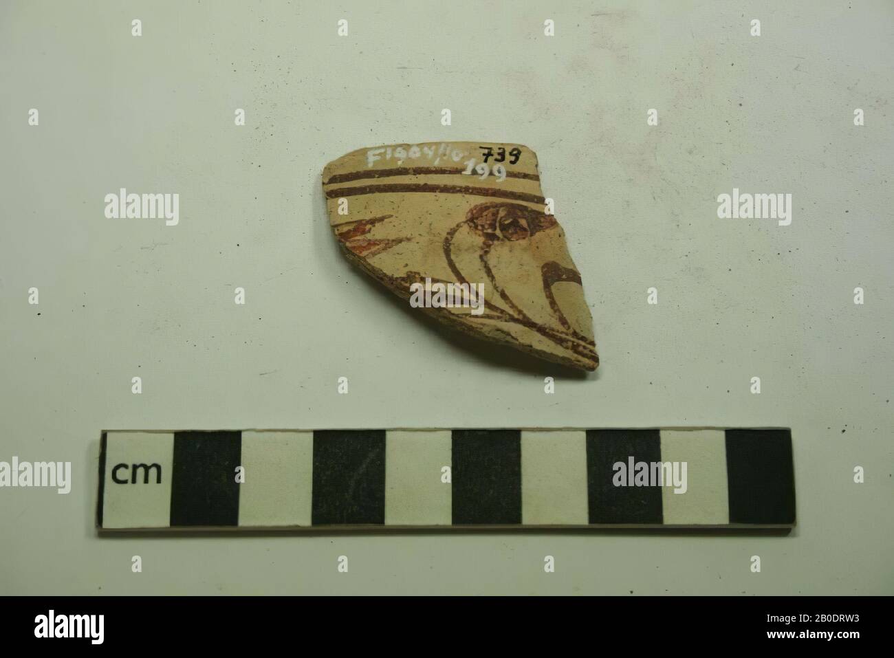 Egypte, shard, faïence, 2,5 x 3,5 cm Banque D'Images