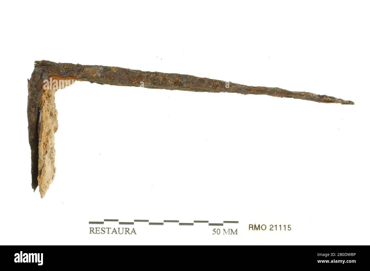 Pays-Bas Moyen âge, crochet, fer, 10,8 x 1,5 cm, x, Pays-Bas, Utrecht, Wijk bij Duurstede, Wijk bij Duurstede, Dorestad Banque D'Images