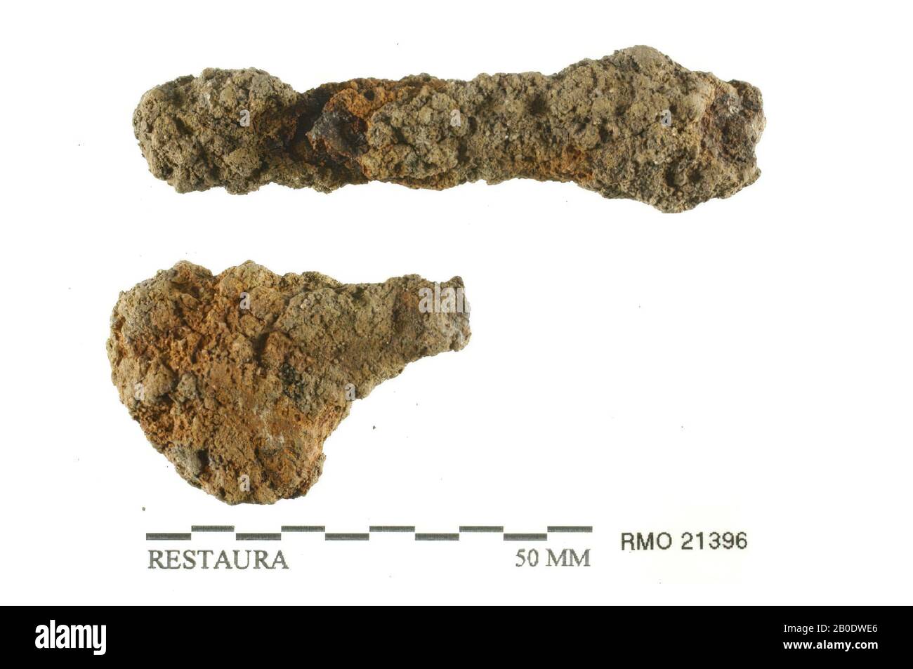 Pays-Bas Moyen-âge, partie de matériel de fixation, fer, 10,5 x 2,7 cm, x, Pays-Bas, Utrecht, Wijk bij Duurstede, Wijk bij Duurstede, Dorestad Banque D'Images