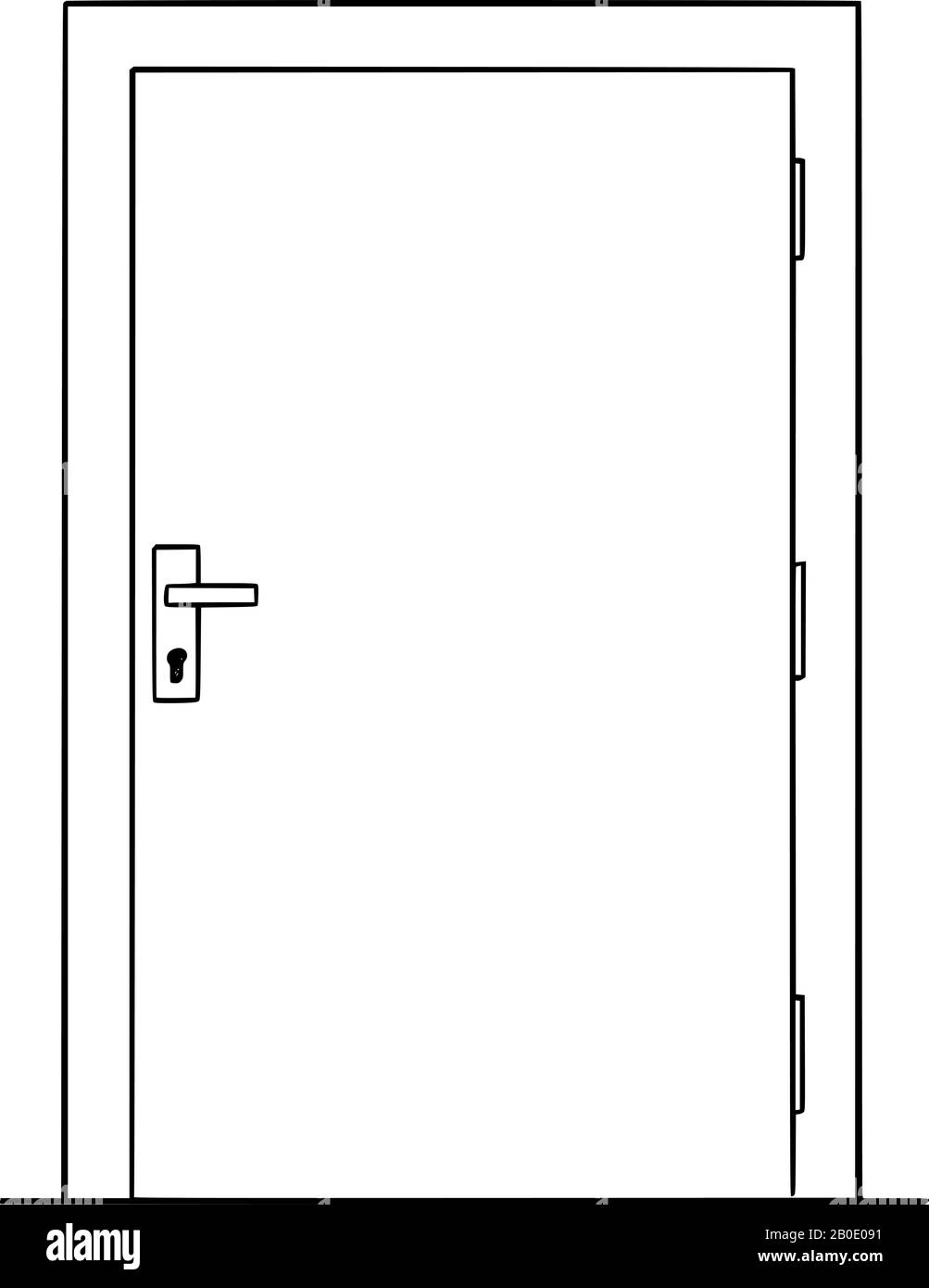 Dessin vectoriel illustration conceptuelle d'une porte simple fermée ou  verrouillée Image Vectorielle Stock - Alamy