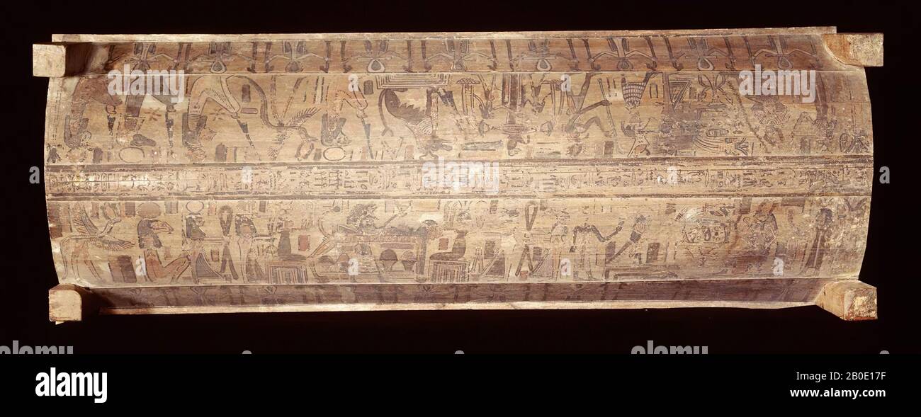 Egypte, boite de momie, bois, polychromie, 56 x 58 x 184 cm, Période gréco-romaine, période impériale romaine, 10 30 BC-395 AD, Egypte Banque D'Images