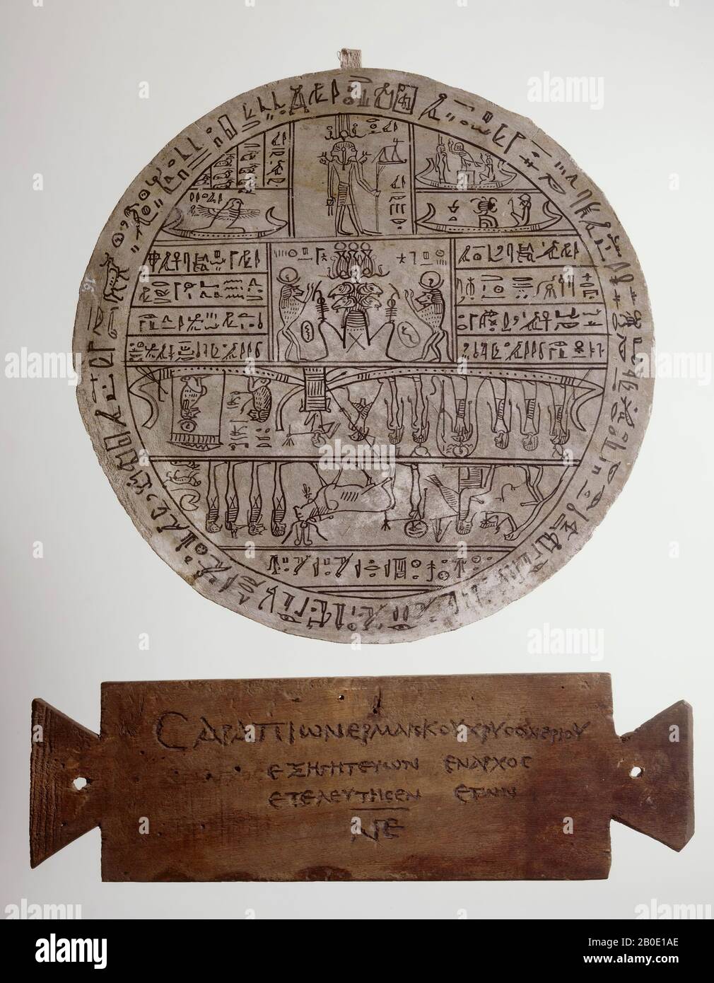 Egypte, cartonnage, cartonnage, diam., 21 cm, Période gréco-romaine, Période tlemaique, Egypte Banque D'Images