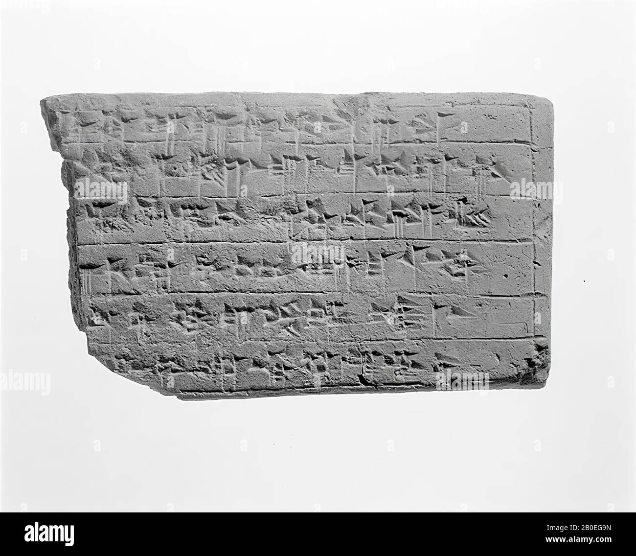 Élément de construction, inscription, poterie, L 17,1 cm, W 10,5 cm, H 3 cm, période d'élamite moyenne 1340-1330 av. J.-C., Iran Banque D'Images
