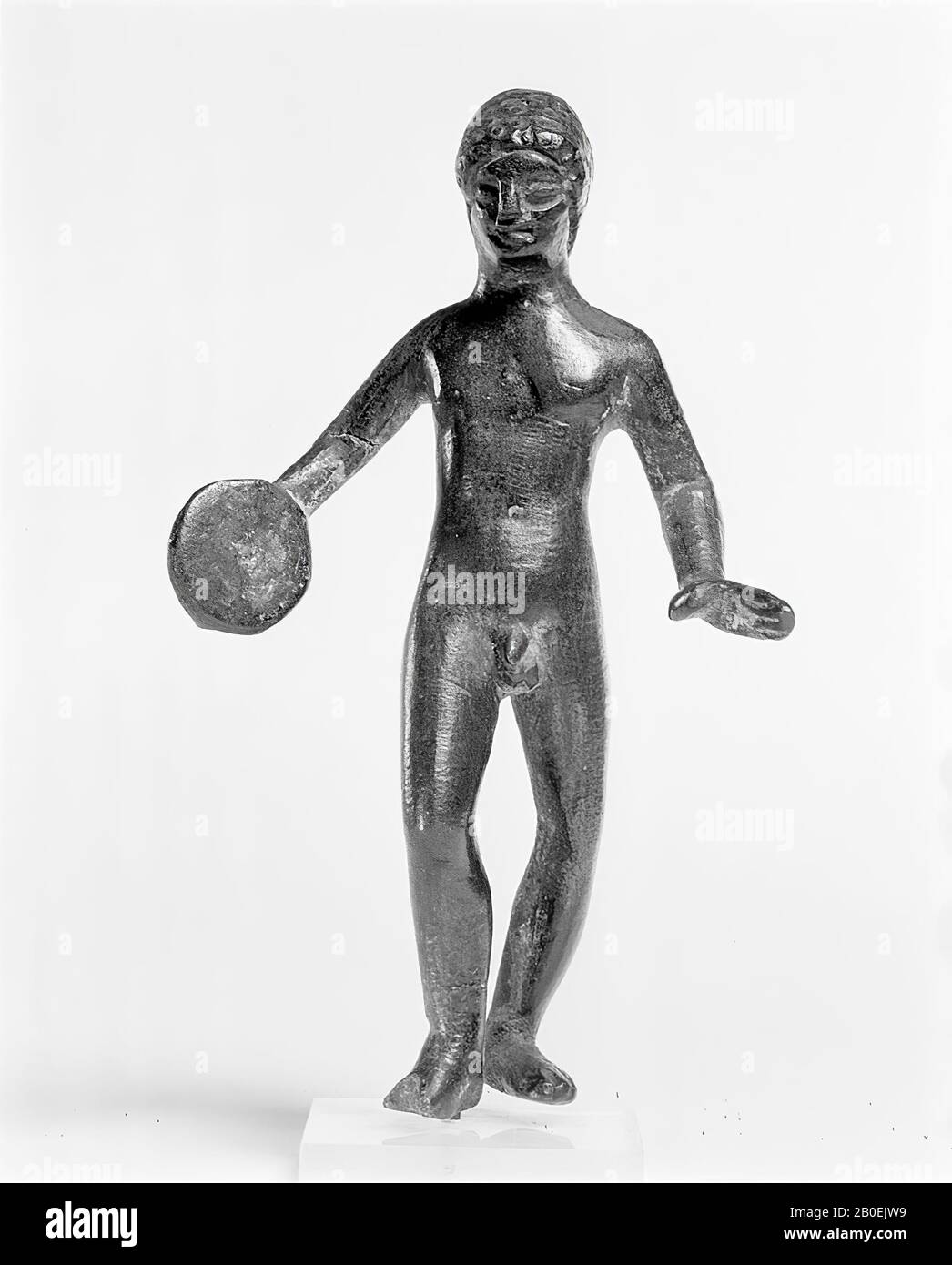 Figurine, bronze, 10 x 6 x 1,5 cm, plinthe Lâche (lxlxh) : 4 x 2 cm, taille transport (lxlxp) : 10 x 5,6 x 2 cm, Italie Banque D'Images