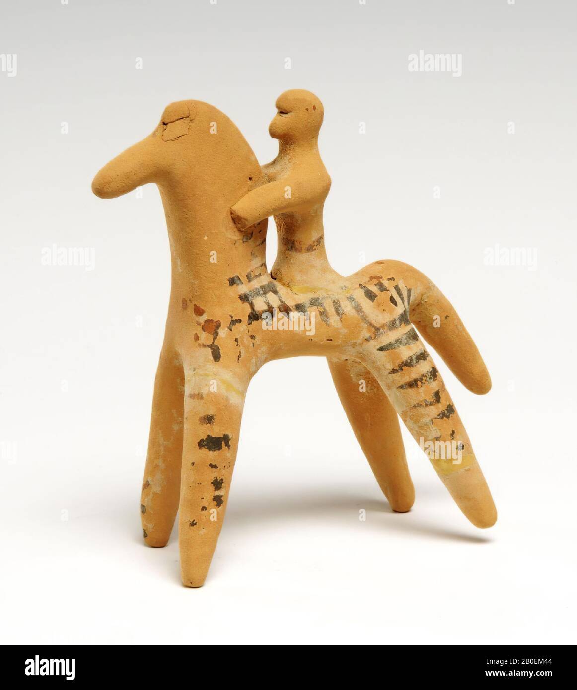 figurine, horseman, cheval, poterie, 12 x 11,6 cm, -600 Banque D'Images