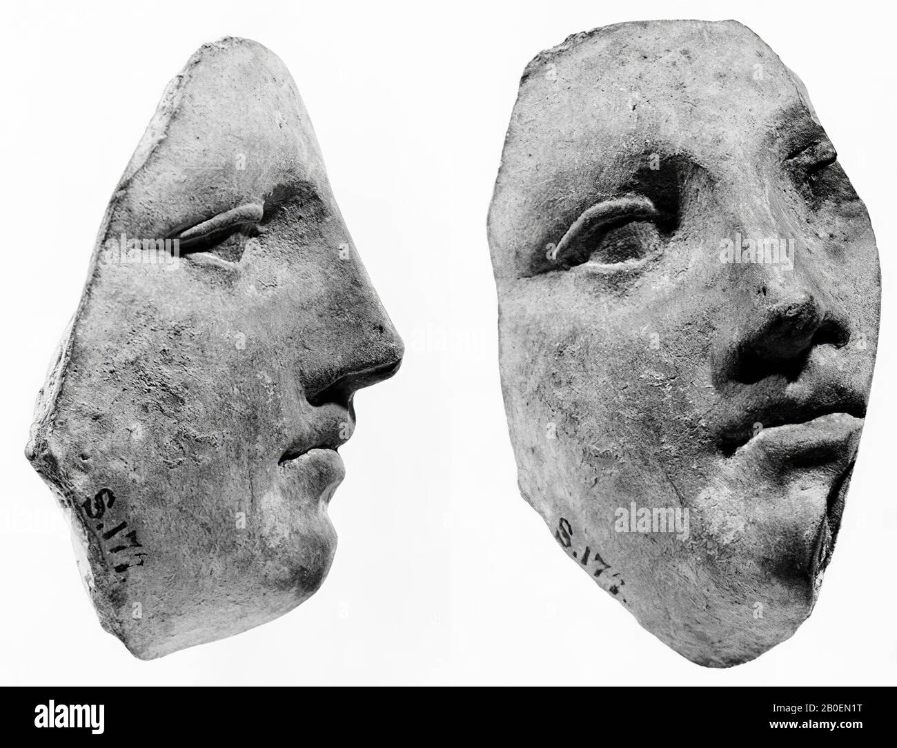 figurine, fragment, tête, poterie, terre cuite, 6,2 cm, hellénistique -200 Banque D'Images