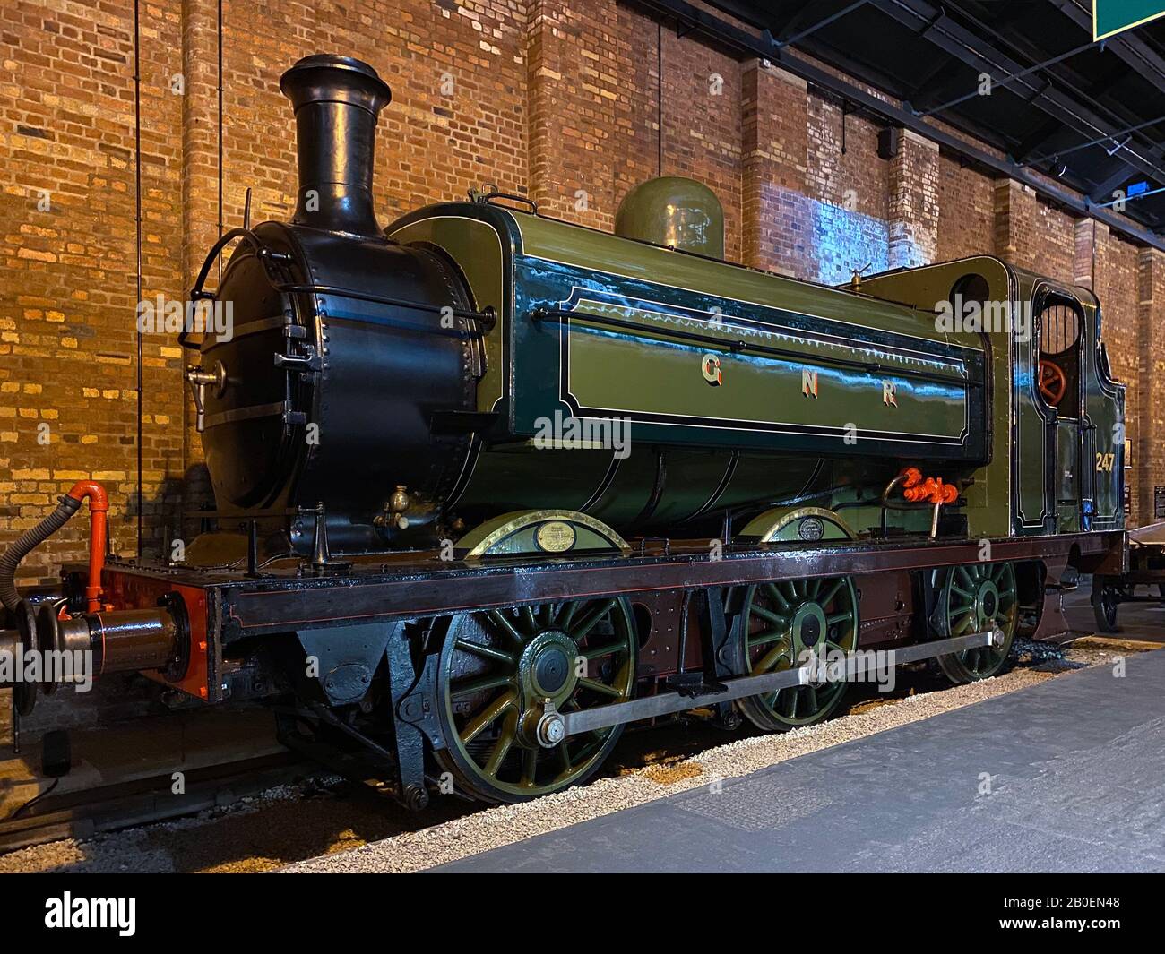 Locomotive à vapeur au National Railway Museum de York, en Angleterre. Banque D'Images