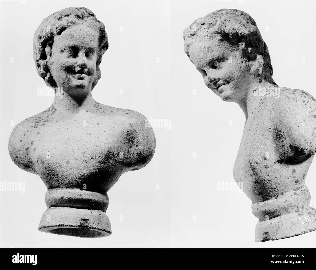 Figurine, buste, poterie, terre cuite, 16,1 cm, romaine 140 Banque D'Images