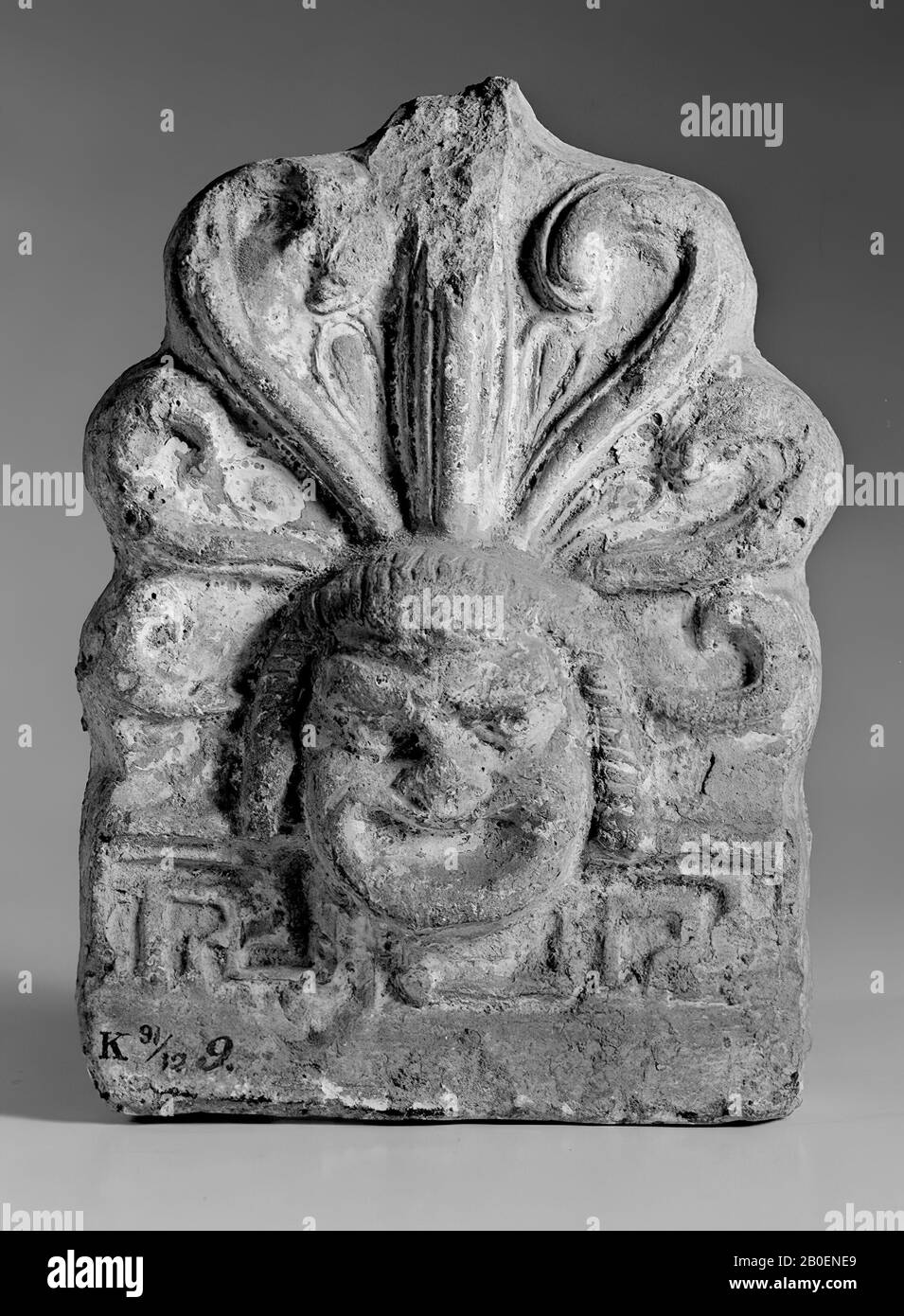 Antefix, faïence, terre cuite, 22 x 15 cm, Italie Banque D'Images