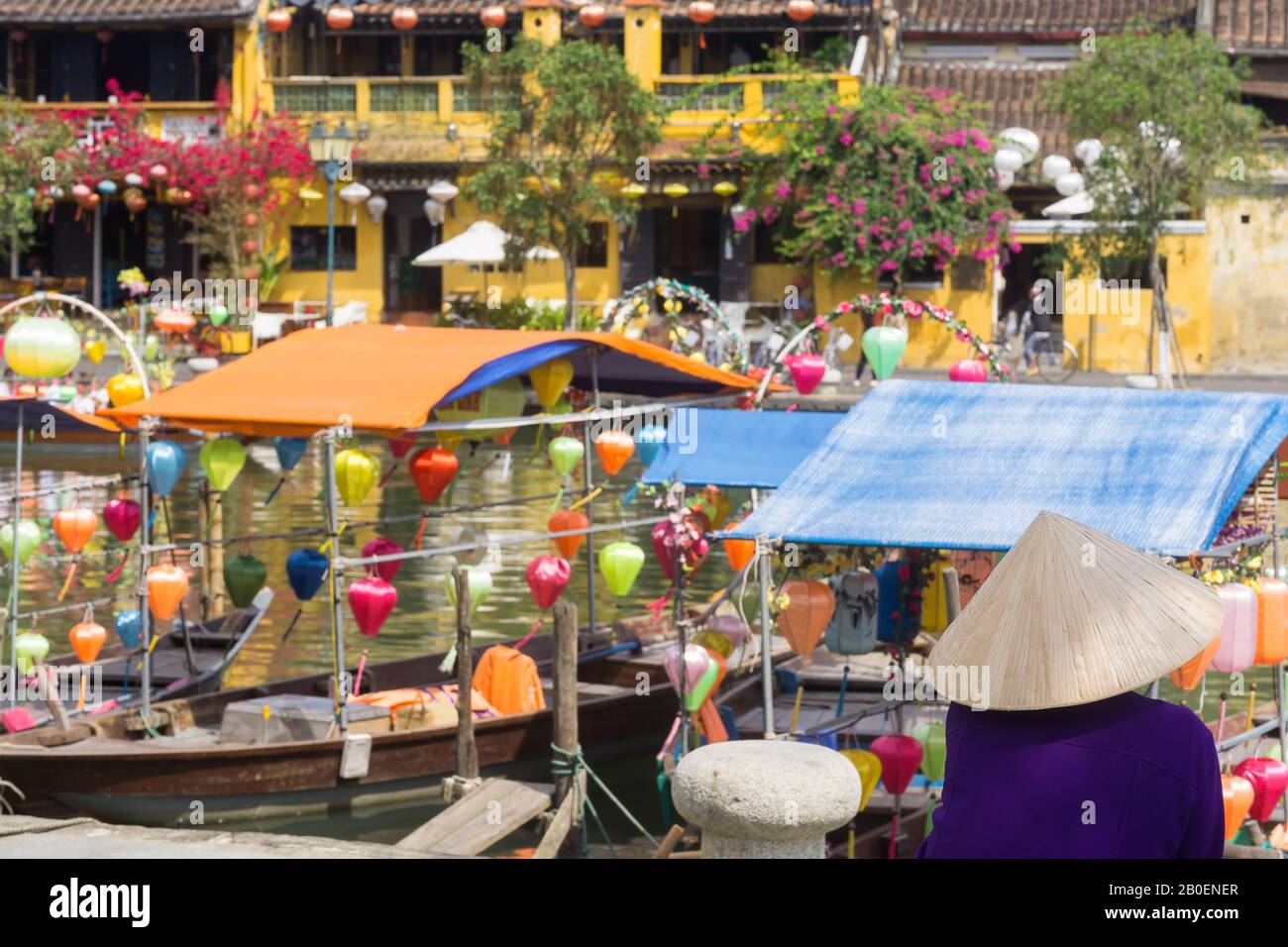 Hoi an Vietnam - Riverfront dans l'ancienne ville de Hoi an, Vietnam, Asie du Sud-est. Banque D'Images