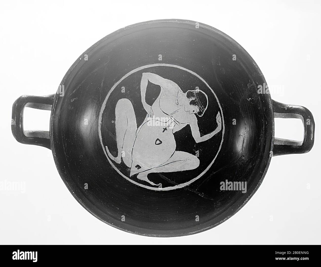 vase, kylix, bol à boire, faïence, 8,4 cm, ø 17.1 cm, archaïque tardive -510 Banque D'Images