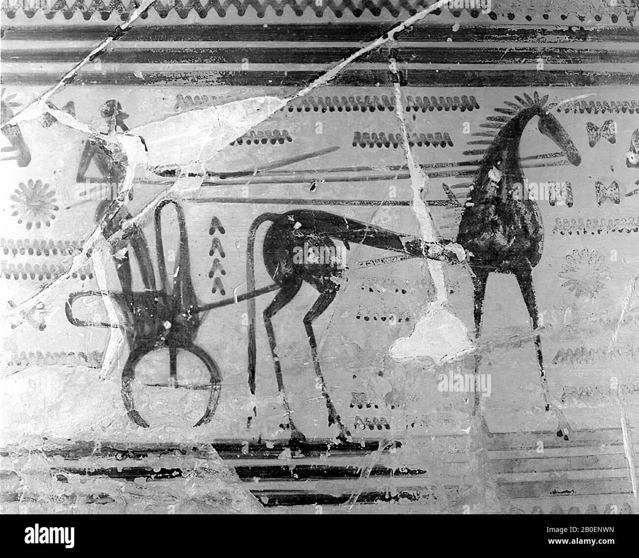 Grenier fin diphylone géométrique amphora (LG IIA), appartenant au 'sous-groupe Dipylon', CA. 735-720 AV. J.-C. Image de procession, ekphora, char, horseman et cheval, vase, amphora, Dipylon amphora, poterie, géométrique, grenier-géométrique, LG IIA, 135 cm, IIA 735-720 BC, Grèce, Grèce Banque D'Images