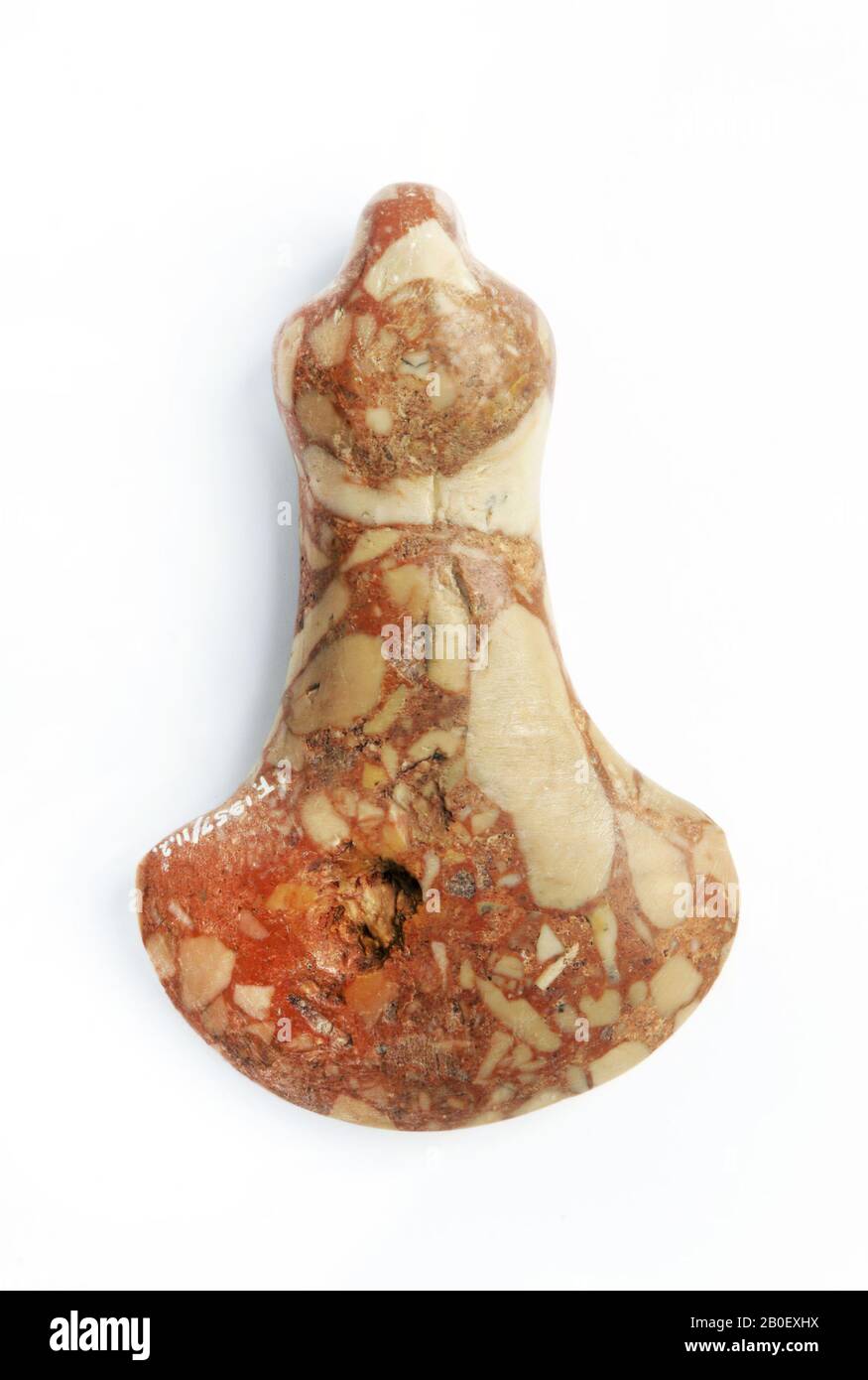 AX, artefact, hache, breccia, 7 x 11 cm, Préhistoire, néolithique, Egypte Banque D'Images