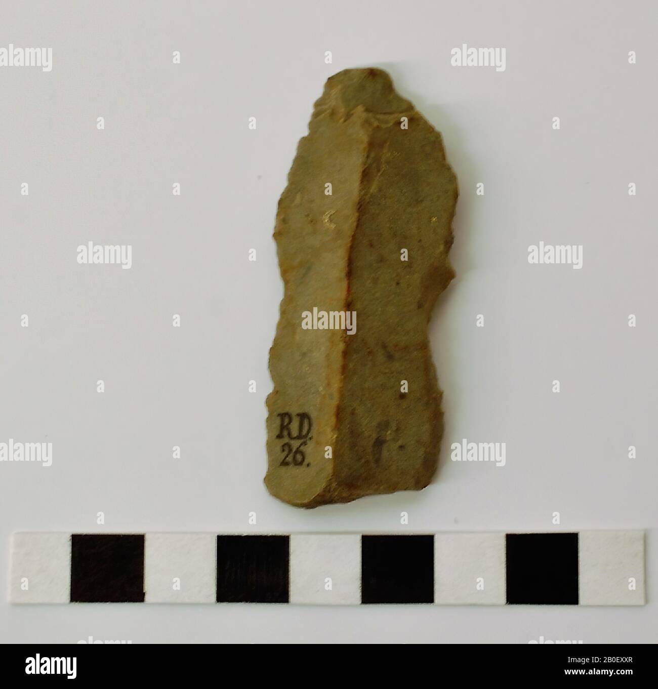 Lame, pierre, silex, L: 5,8, B: 3, D: 0,9, préhistoire, Pays-Bas, Limbourg, Eijsden-Margraten, Rijckholt Banque D'Images