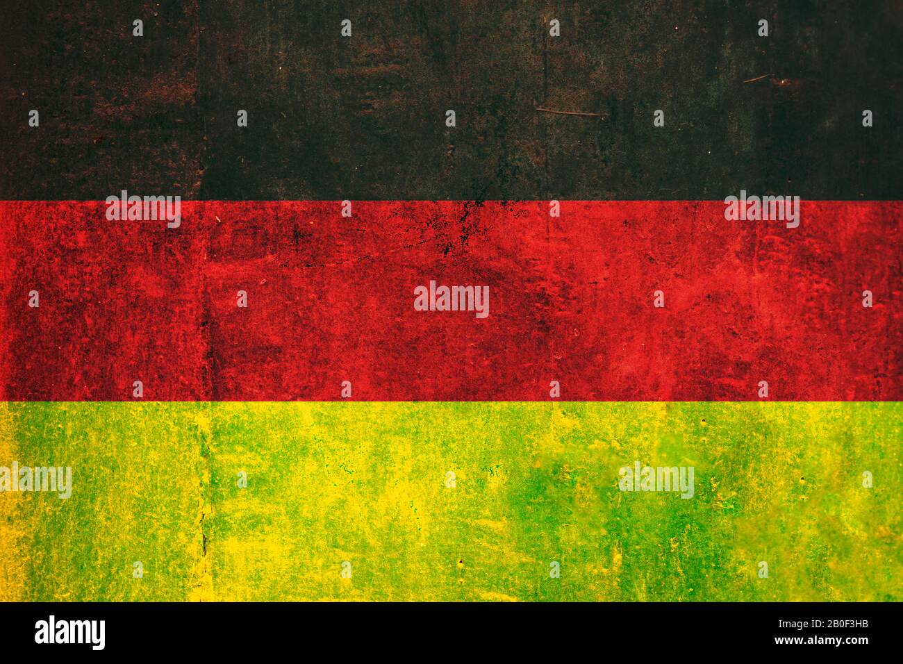 Drapeau allemand sur le mur. Drapeau allemand peint sur un mur sale grunge. Allemagne, langue allemande et concept culturel Banque D'Images
